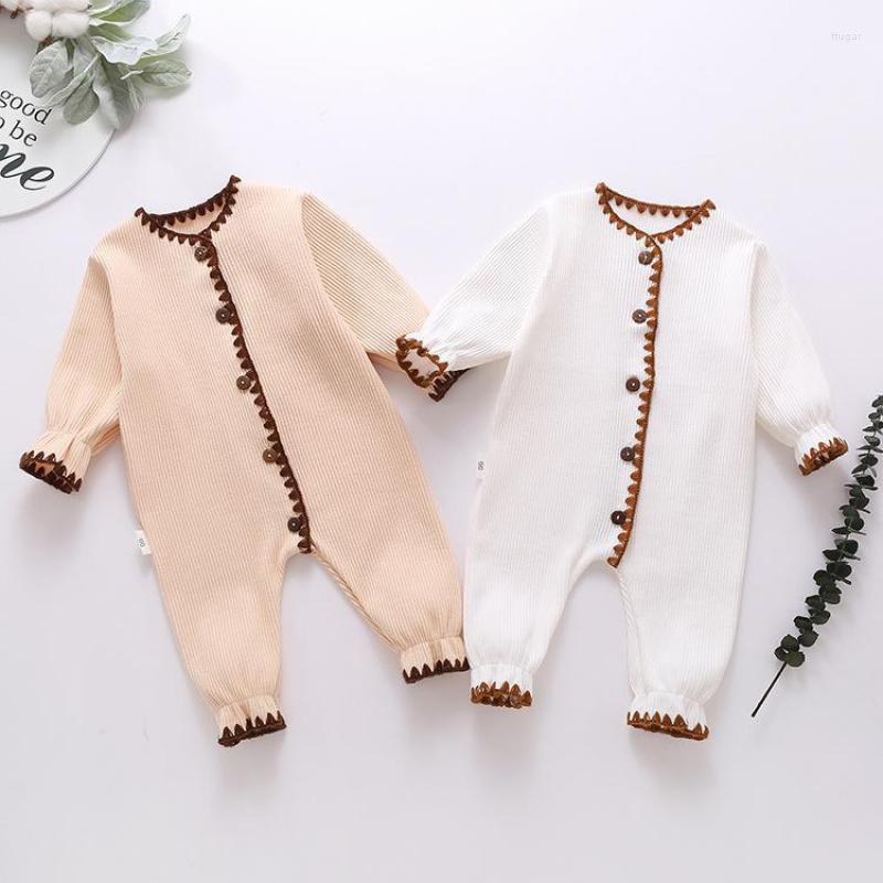 

Jumpsuits Ins Baby Girls Clothes Autumn Born Pure Cotton Romper For Boys 0-24m Climbing Long Sleeve Princess ClothingJumpsuits, 12
