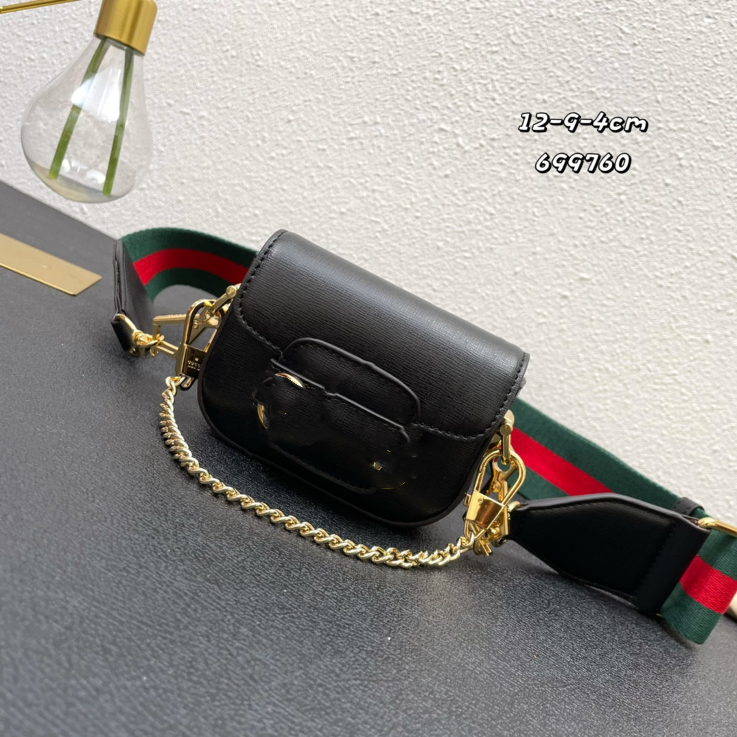 

2022 New Brand Designer Designed Leather Mini Shoulder Bag, Black