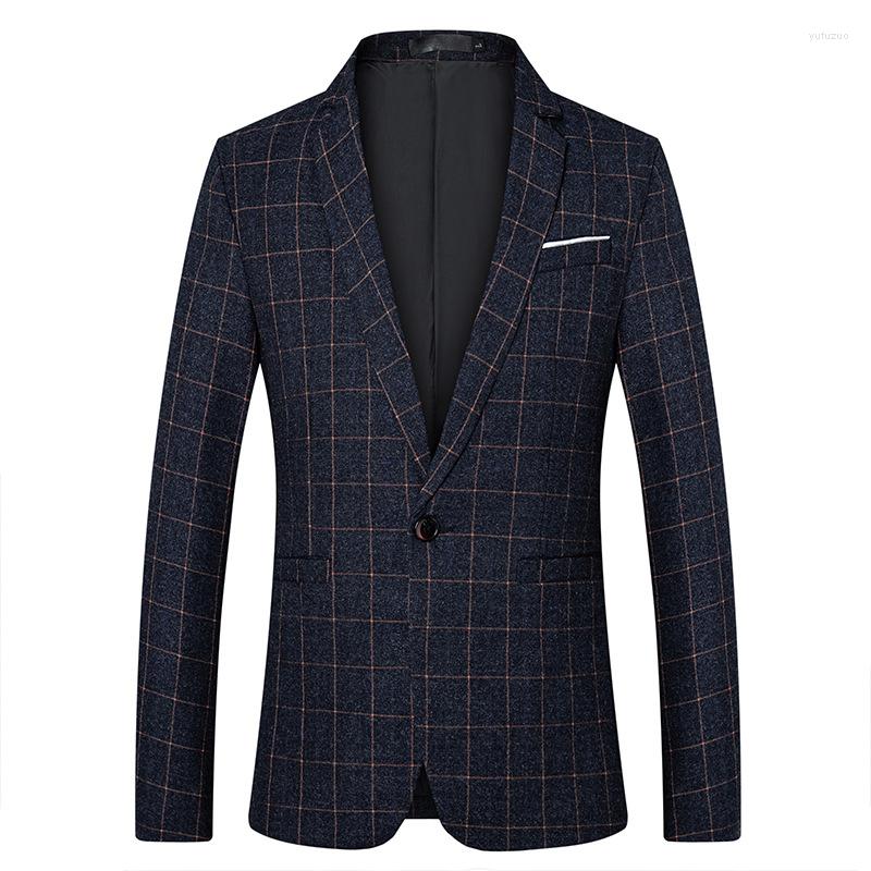 

Men's Suits Luxury Gold Plaid Print Blazer Masculino Slim Fit Men Hombre Plus Size 5xl High Quality Chaqueta, Blue