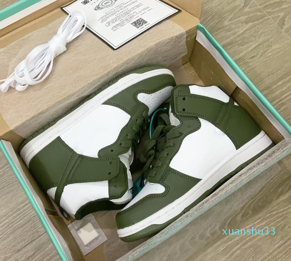 

Men and Women Sneakers Casual Shoes Leather High Top Panda Army Green Lavender Wine Red Trainers 36-44