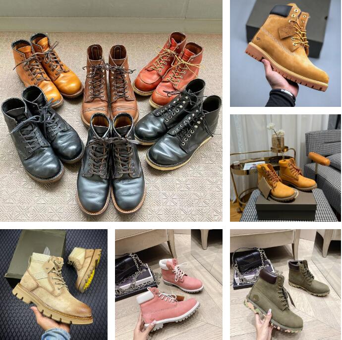 

Timber Land Boots Designer Platform Martin Boot Leather Women Men Ankle Hiking Fashion Cowboy Winter Booties Size 35-44, Box