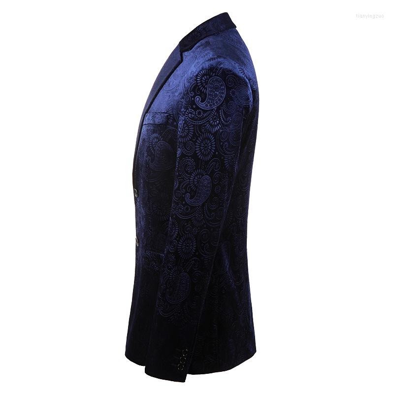 

Men's Suits Arrival Luxury Men Suit Fashion Coat Flower Embossing Technology Tide Casual Mens Blazers High Quality Velveteen Size -3XL, 216