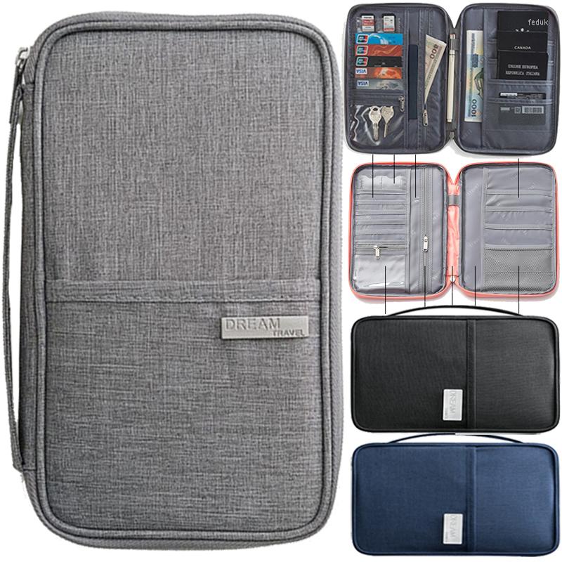 

Card Holders Travel Passport Bag Credit ID Holder Organizer Cash Wallet Waterproof Document Purse Package Case &, Black-s