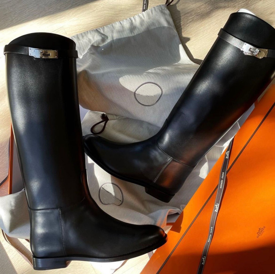 

Luxury Winter Jumping Long Knee Boot kelly Buckles Women Black Brown Calf Leather Tall Boots Famous Lady Knight Booty Evening Party Dress