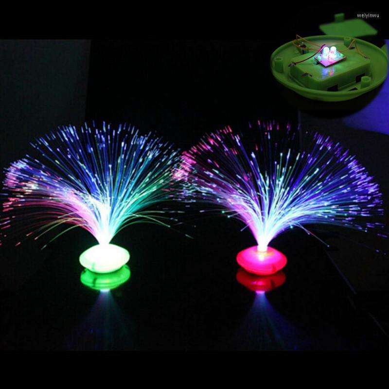 

Table Lamps Colorful Changing Lamp Stand LED Home Decor Fiber Optic Night Light