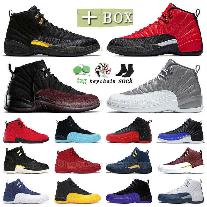 

With Box Jumpman 12 Basketball Shoes Designer French Blue Flu Game Reverse Red Suede Brown A Ma Maniere Eastside Golf GS Floral Dark Grey Black Taxi 12s J12 J12s Sneaker, P30 40-47 hyper royal