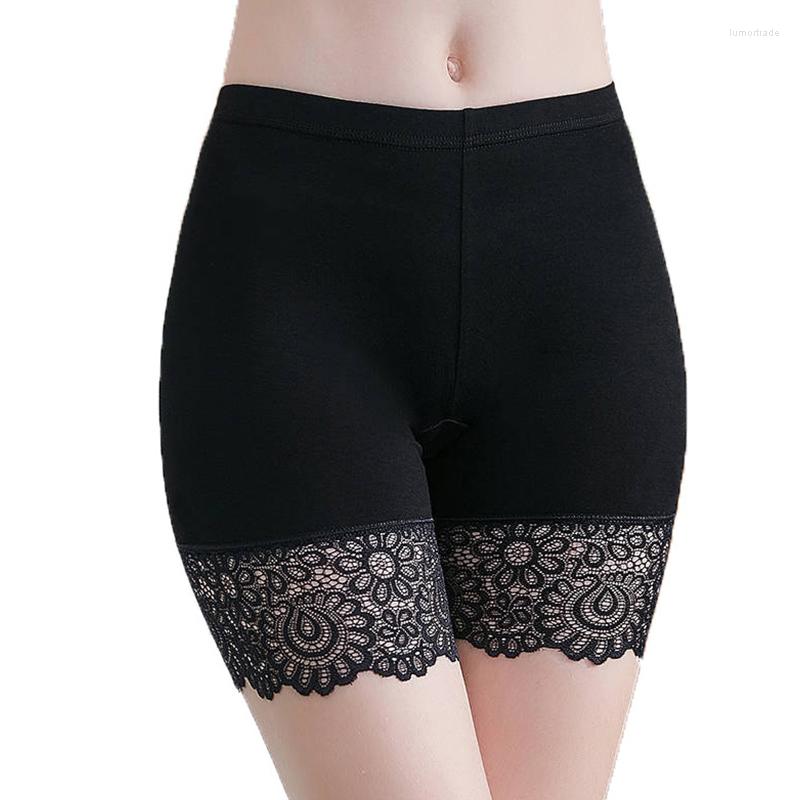 

Women's Panties Women Shorts Under The Skirt Safety Pant Sexy Lace Anti Chafing Thigh High Waist Boxer Panty Friction, Black