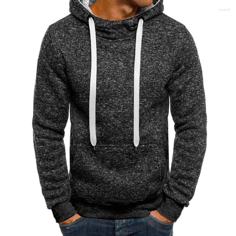

Men's Hoodies 2022 Autumn Winter Cotton Hoodied Mens Sweatshirts Solid Hoody Fleece Thick Men Sportswear Zipper, Gray