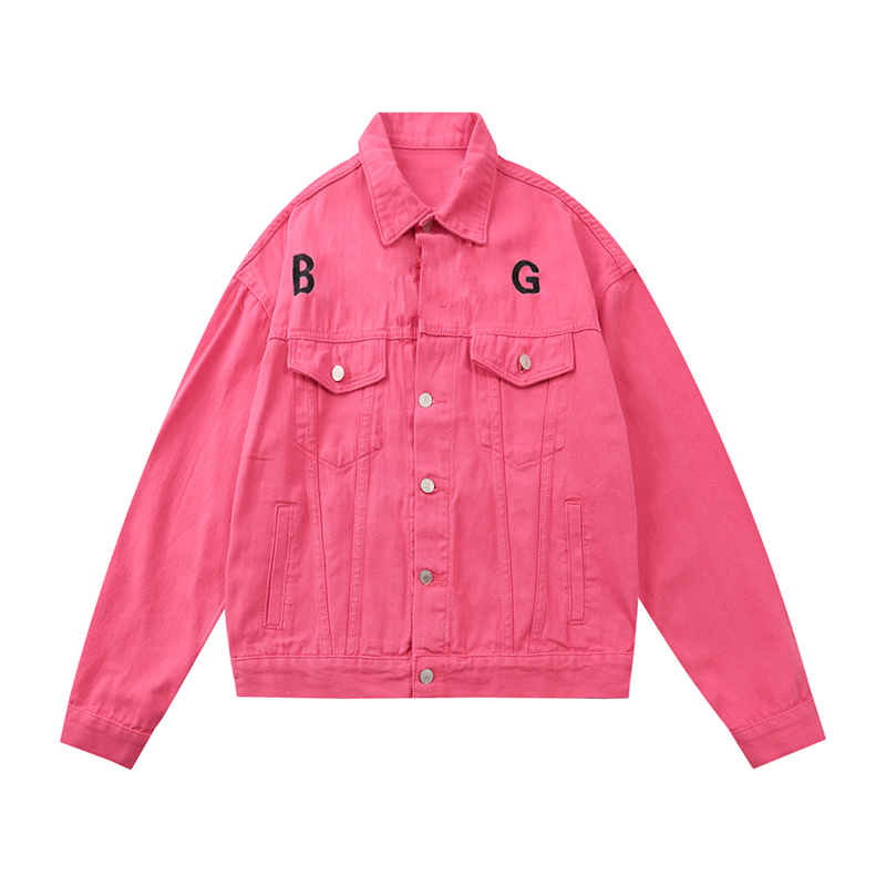 

Fashion Men Women Jacket Quality Black Pink Denim Jackets Skinny Slim CLothing M-XXL, Style--3