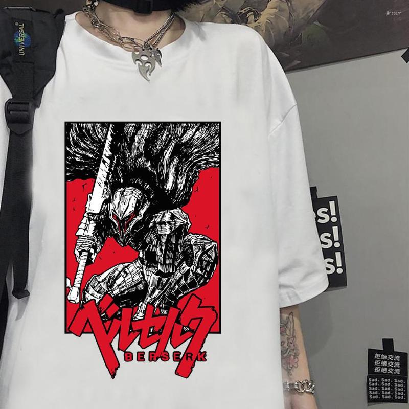 

Men's T Shirts Anime Berserk Harajuku Guts Manga The Black Swordsman Shirt Hip Hop Men Summer Short Sleeves Oversized O-neck White T-Shirt, White2