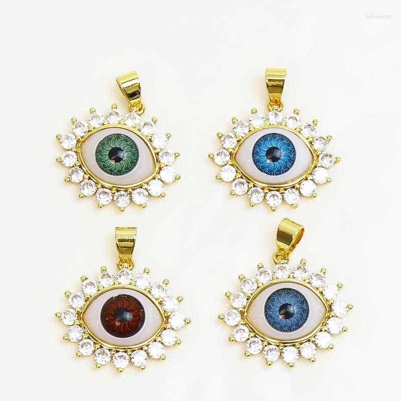 

Pendant Necklaces 10 Pcs Crystal Style Turkish Eyes Jewelry Pave Zircon Accessories Star Pendatn For Making 90101
