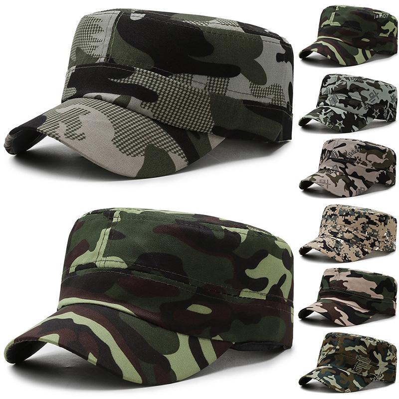 

Berets Adjustable Men Women Camouflage Army Flat Cap Bones Headwear Military Hat Cadet Combat Fishing Baseball Camo