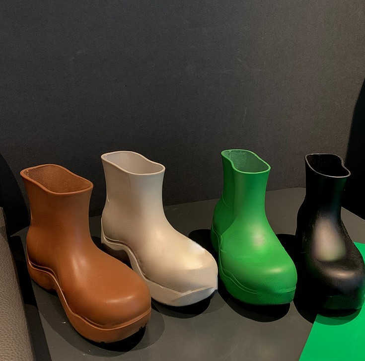 

Dress 35-45 Champagne Rain Shoes Women Female Thick Soles Versatile Martin Boots, Apple green