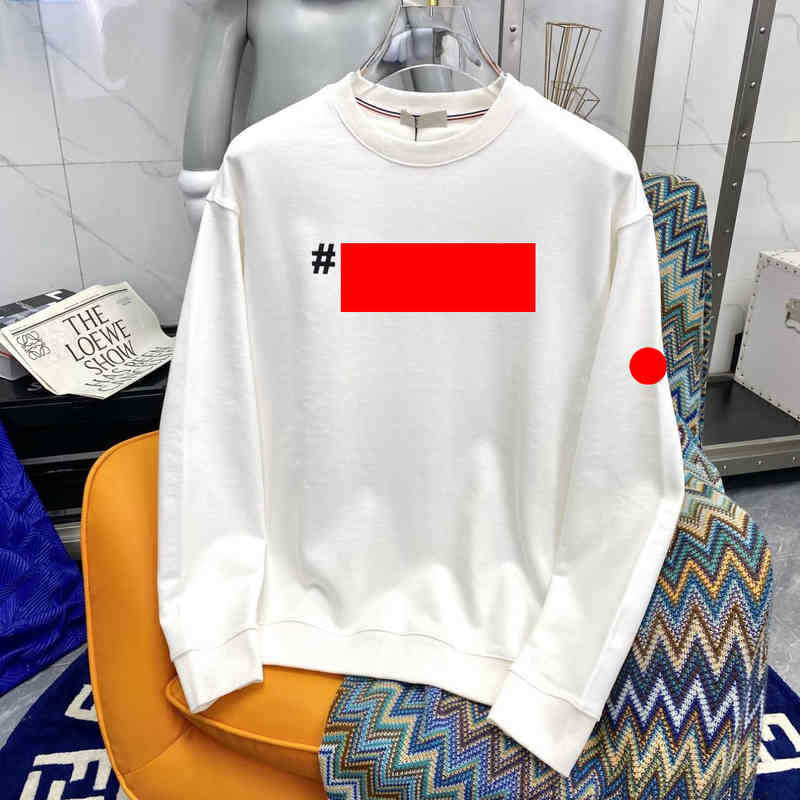 

Designer monclair fashion men's round neck pullover with inverted letters on the chest autumn winter style lovers, White