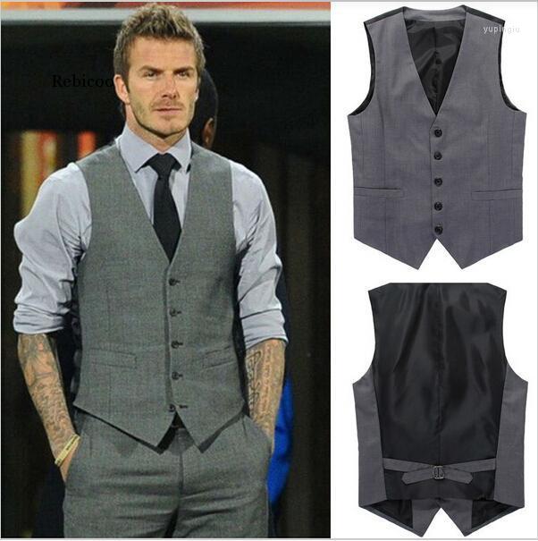 

Men' Vests Arrivals Men Slim Dress Leisure Waistcoat Casual Business Jacket Tops, Black