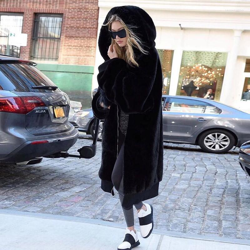 

Women' Fur Overcoat & Faux Winter Warm Hooded Fashion Women Jacket 2022 Large Size Casual Coat Outerwear NUW719, 2 button green