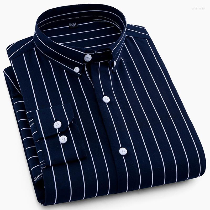 

Men's Casual Shirts High Fashion Mens Business Long Sleeved Men Button Shirt Classic Striped Slim Fit Male Social Men's Dress Outwear, 8109
