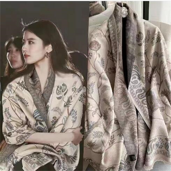 

Women's shawl Winter bluebird pattern imitation cashmere tassel warm scarf Christmas gift GC1691