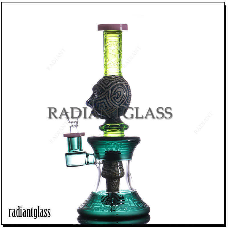 

Lookahs Esigo Mushroom Glass Hookahs Skull Pipes Colors Frosted Water Pipe with 14mm male bowl dab rig bong