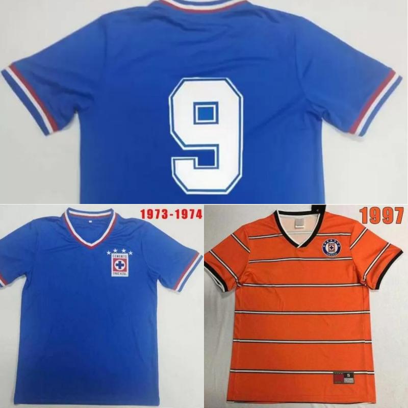 

74 97 UNAM Cruz Azul retro soccer jersey maillot de foot 1974 1997 miga mx camiseta futbol Man football shirts Uniforms thailand quality S-XXL