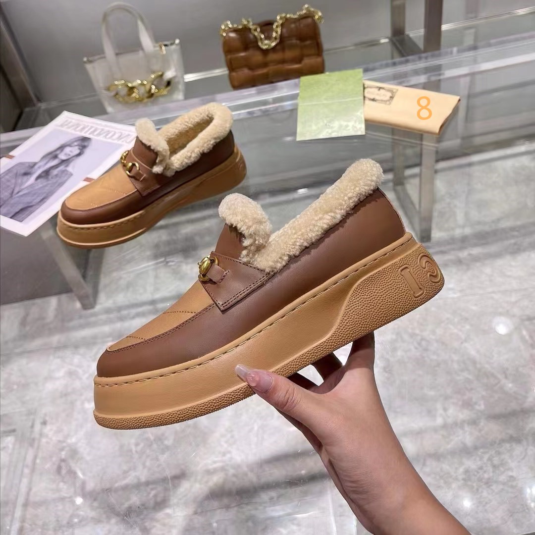 

Dress Shoes winter New ladies warm real wool bootssnow boots casual Women's Shoes Luxury Design Shoe Factory Footwear 35-42 size, As the picture shows