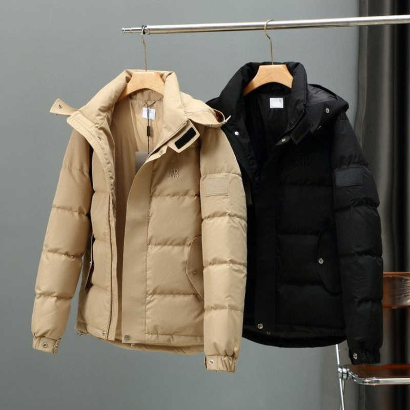 

Winter Warm Down Jacket Mens Hooded Jackets Bu 22 Rb Designer Hoodie Tb Embroidered Zipper Cardigan Down Coat Loose Casual Windbreaker, Khaki