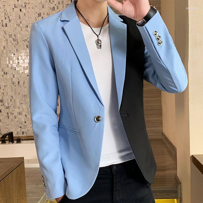 

Men's Suits Men's Suit Jacket Fashion Mixed Color Slim Fit Korean Men Single Breasted Casual Dress Party Wedding, White