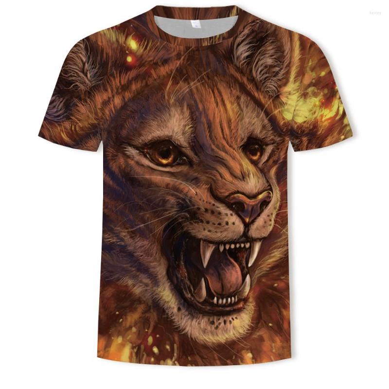 

Men's T Shirts 2022 Cool 3D Printing T-Shirt Lion Animal Breathable