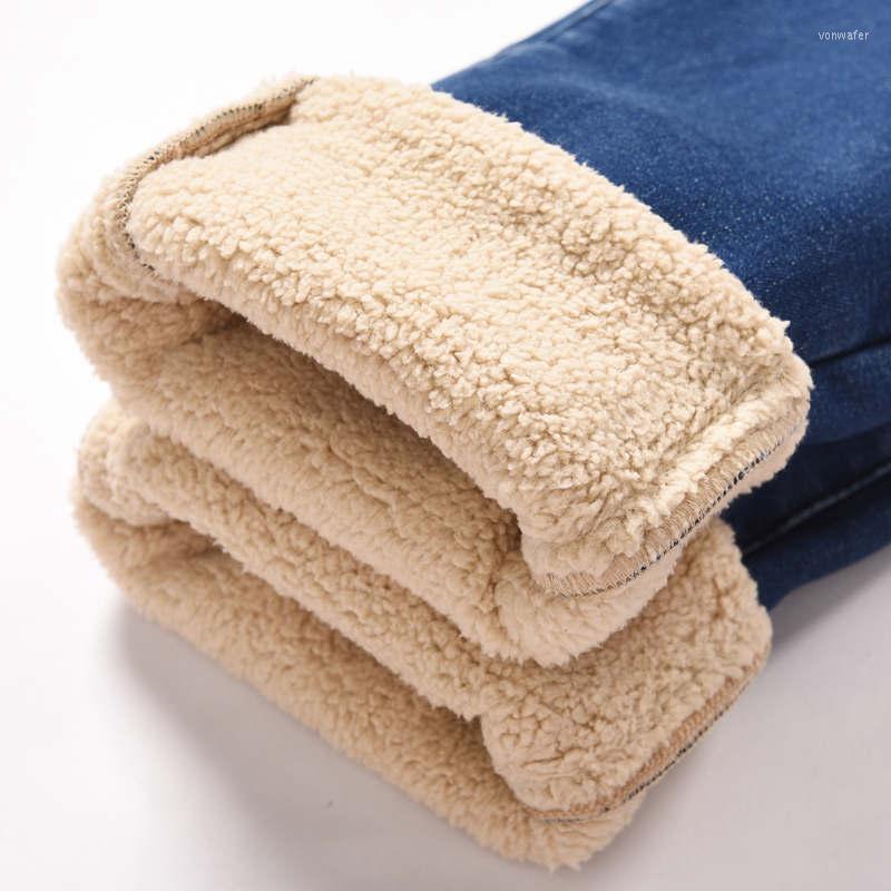 

Women's Jeans Lambs Wool Skinny For Women Autumn Winter Plus Velvet Thicken Stretch Woman Black Warm Denim Long Pencil Pants C6840, Dark blue jeans