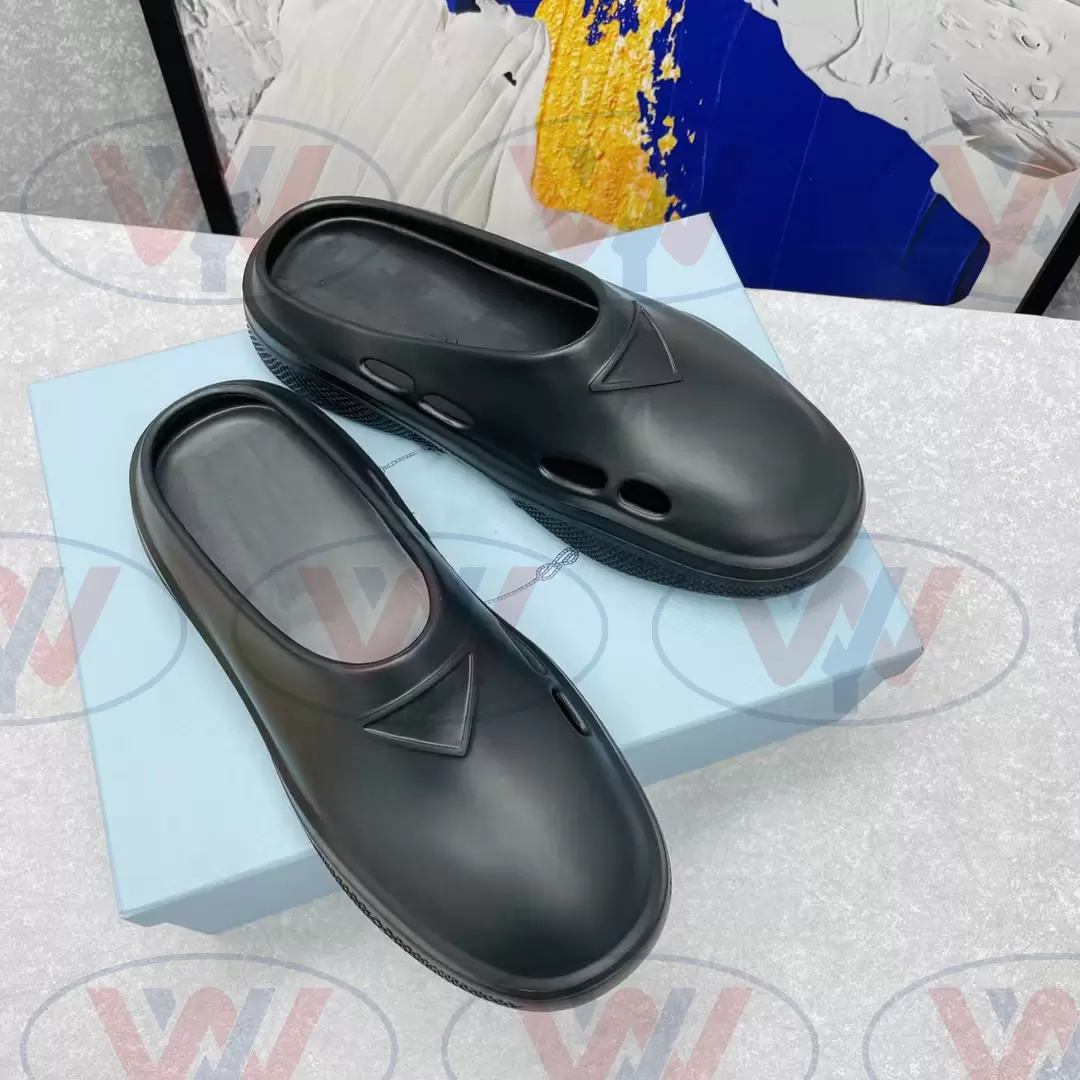 

2023 Mules Slippers Slides Sandals Tpu Shoes 2022 Spring Foam Rubber Foam Rubber Sole Integrated Embossed Rubber Logo 35-45 Couples, Black