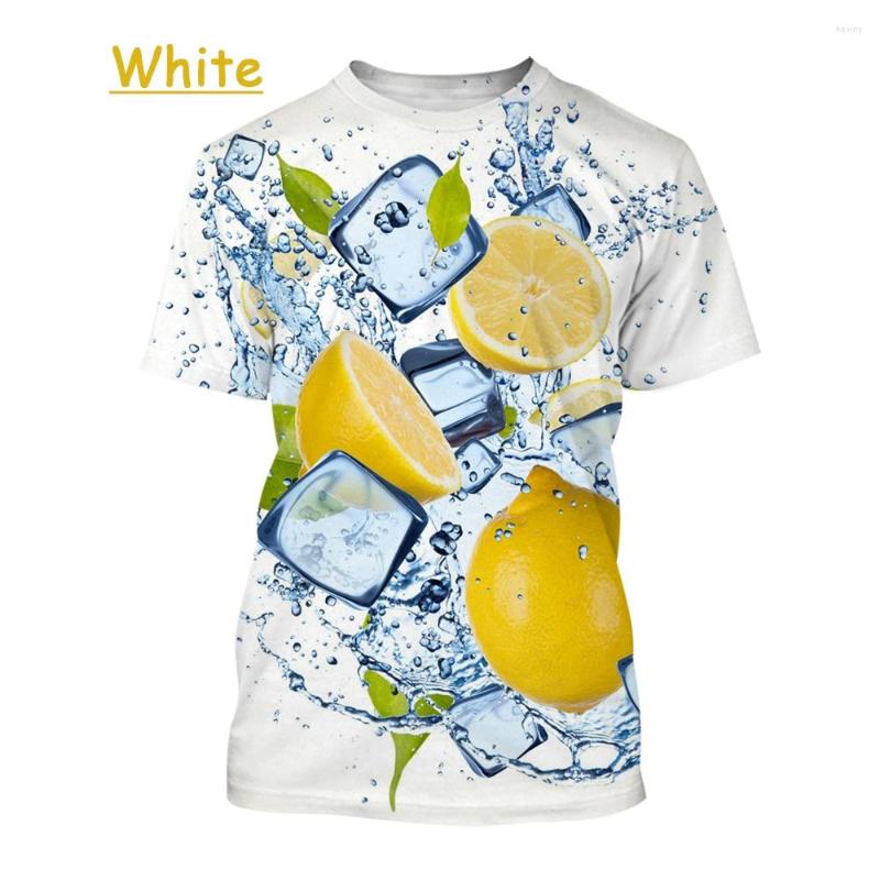 

Men's T Shirts 2022 Men And Women Casual Loose Short-sleeved Top Fashion Fun Fruit Lemons 3d Printing T-shirt, Beige