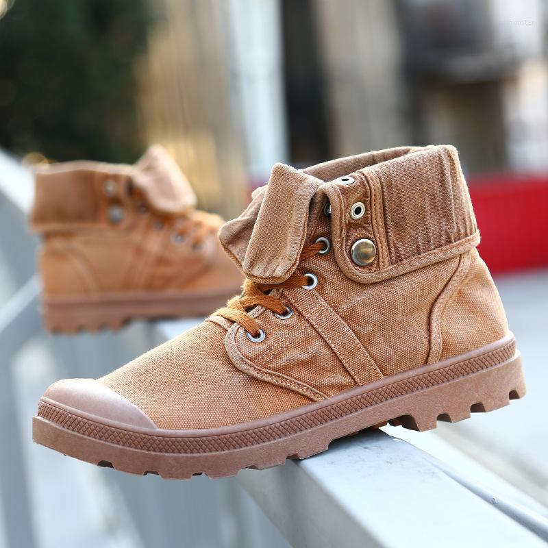 

Boots High Top Canvas Shoes Classic Contracted Brown Fashion Casual Climbing Hiking Lace Up Non-Slip Men Sneakers Zapatillas Mujer