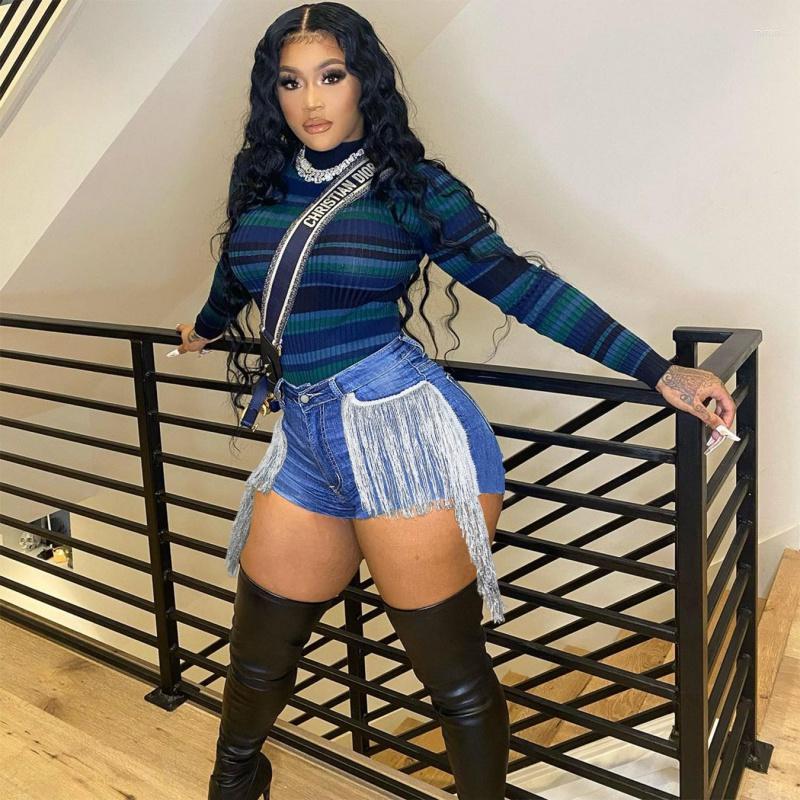 

Women' Jeans Drop Women' Fringe Decorated Denim Shorts 2022 Short Fashion, Blue