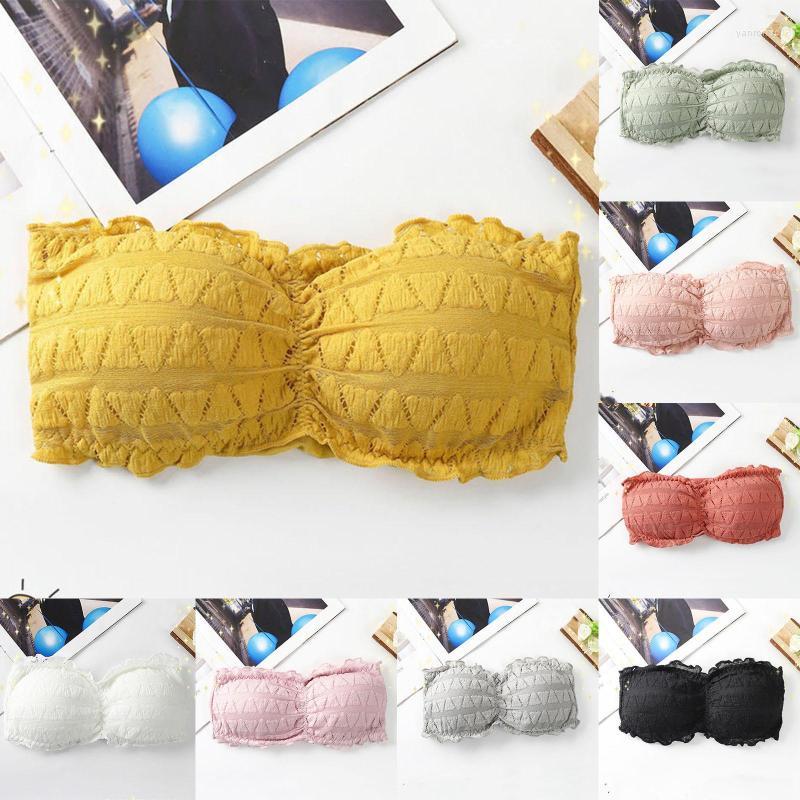 

Bustiers & Corsets One Piece Seamless Tube Tops Women Invisible Beathable Wrapped Chest Sexy Strapless Bustier Underwear, Black