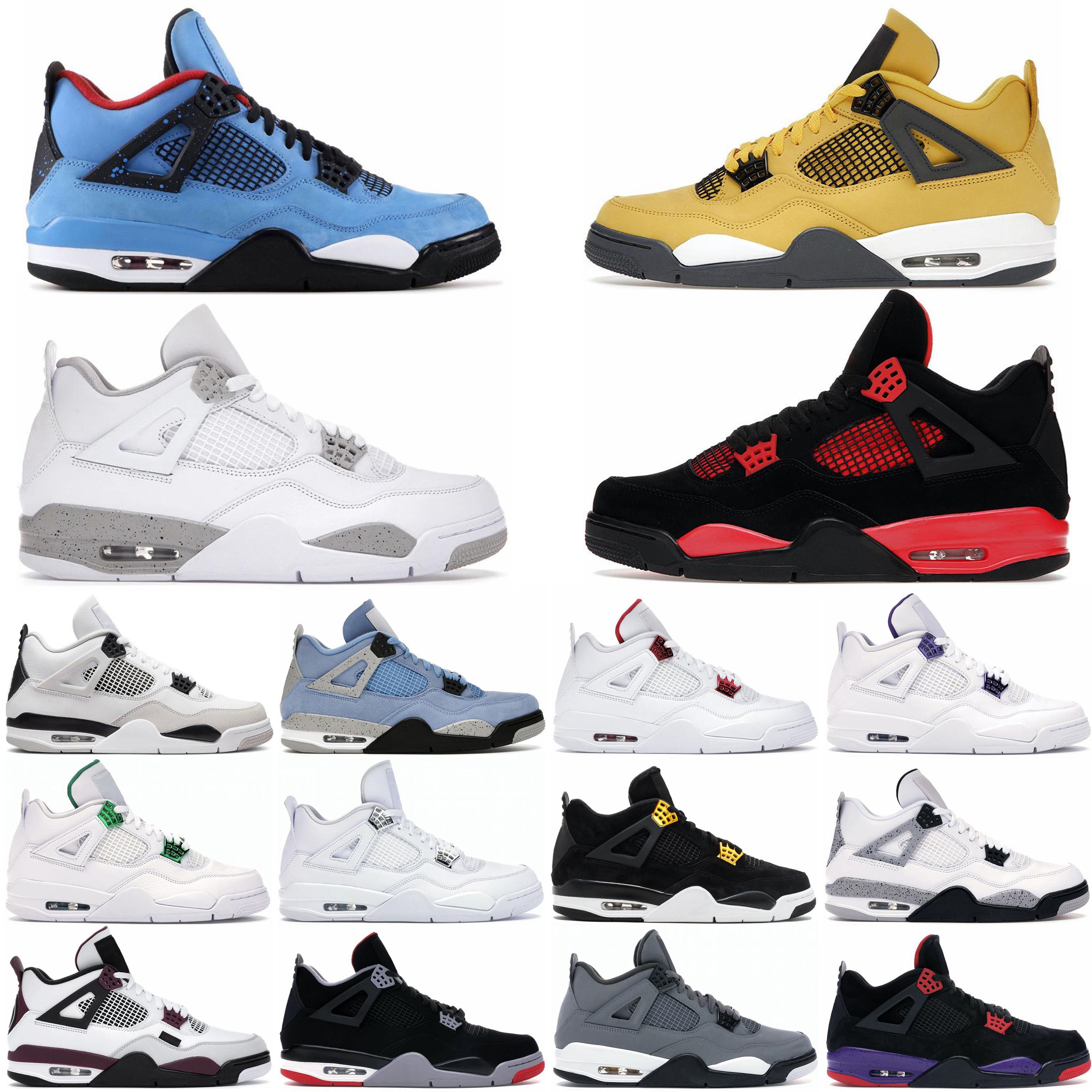 

Outdoor Shoes 4 Basketball Shoe Men Womens Sneakers Mens 4s Black cat University blue sail court purple Taupe Haze Sports Trainers Outdoor szie 36-47, #5