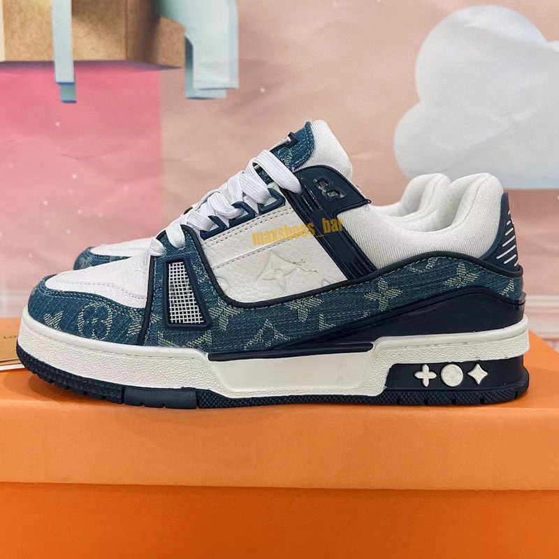 

2022 new printing sneakers men women casual shoes green grey orange red training shoe trainer wild low-top skate platform old flowers classic luxury 39-44 M191, Color 4