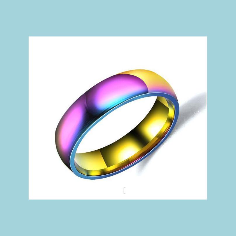 

Band Rings Titanium Steel Colorf Rainbow Couple Finger Ring 6 Mm Forever Love Wedding Rings Lovers Engagement Lgbt Gay Jewe Yummyshop Dhygm