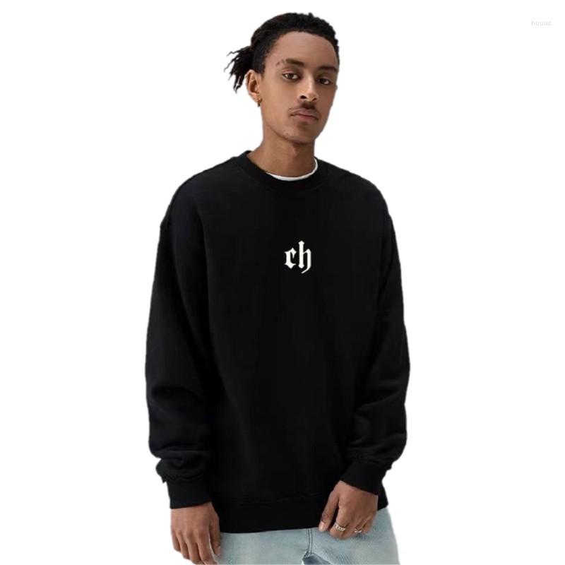 

Men's Hoodies 414 Street Culture High Stree Classic Letter Print Logo Long-sleeve T-shirt Mens Casual Pullover O-Neck Hip-hop Sweatshirts, White
