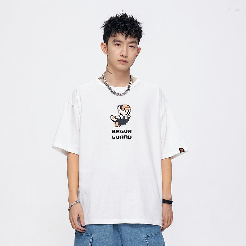 

Men's T Shirts Men's Fashion Pixel Bear T-shirt 2022 Spring Summer Pure Cotton Ins Style Short Sleeve Casual Streetwear, Black