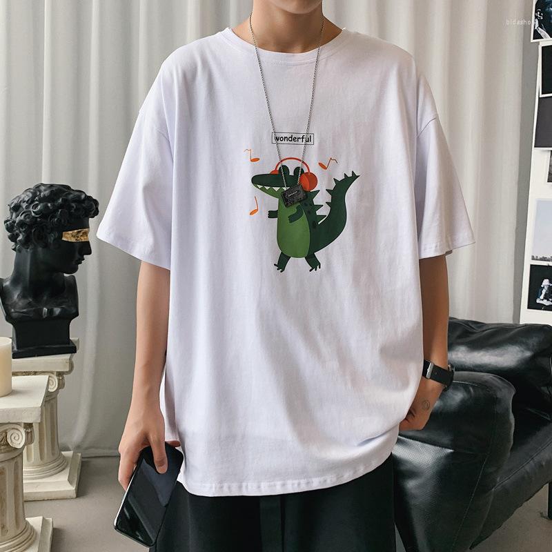 

Men's T Shirts 2022 Men Carton Printed Tshirts Fashion O-Neck Harajuku T-Shirts Male Streetwear Cotton Tshirt Clothing Summer, Black