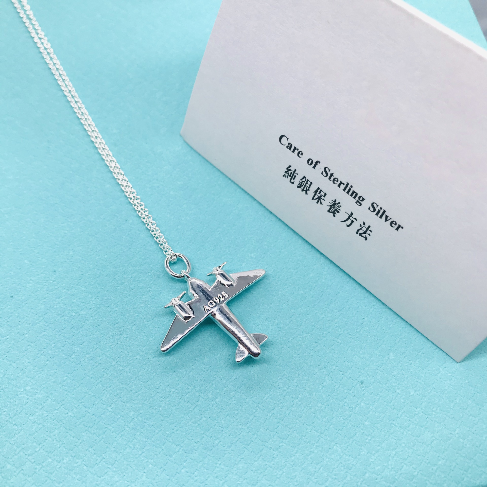 

NEW T 100% 925 Sterling Silver brand Necklace Pendant Designer Necklaces Female Jewelry Exquisite Craftsmanship Classic Blue Heart love plane Luxury gift box charms