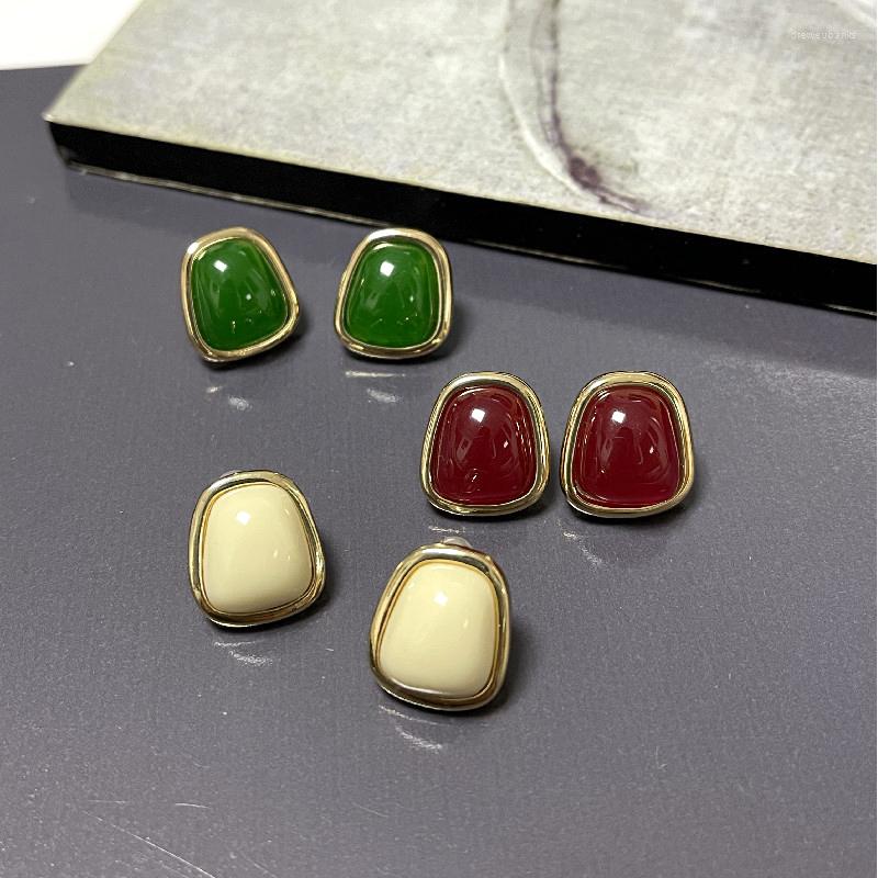 

Backs Earrings Vintage Cubic Zirconia Circle Stud For Women Fashion Earring Brand Screw Ear Clip Wedding Statement Jewelry Lady Z481