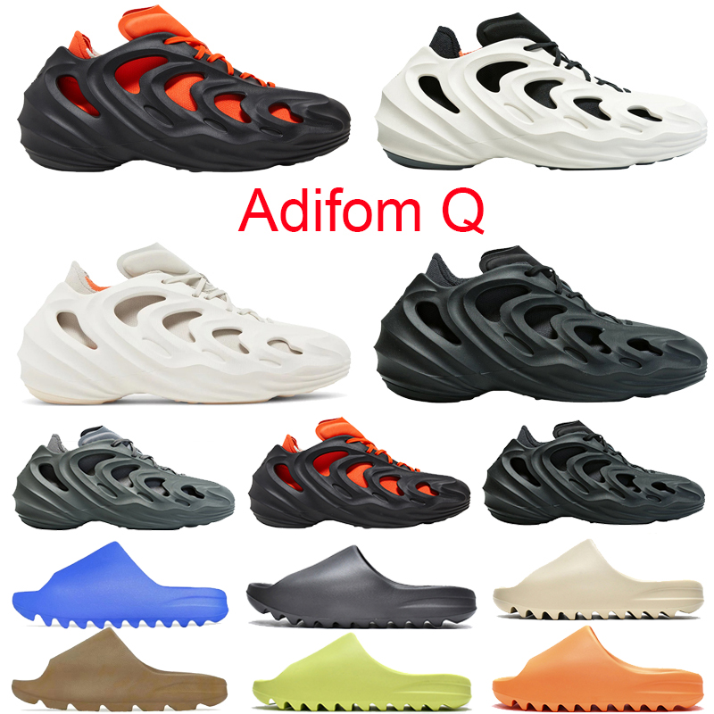 

US 13 Sandals Slides Adifom Q Adilette 22 Men Women Slippers Designer Black Carbon Desert Sand Aluminium Azure Stone Sage Brown Shoe Slide Sandal Scuffs With Box, Bone 2022