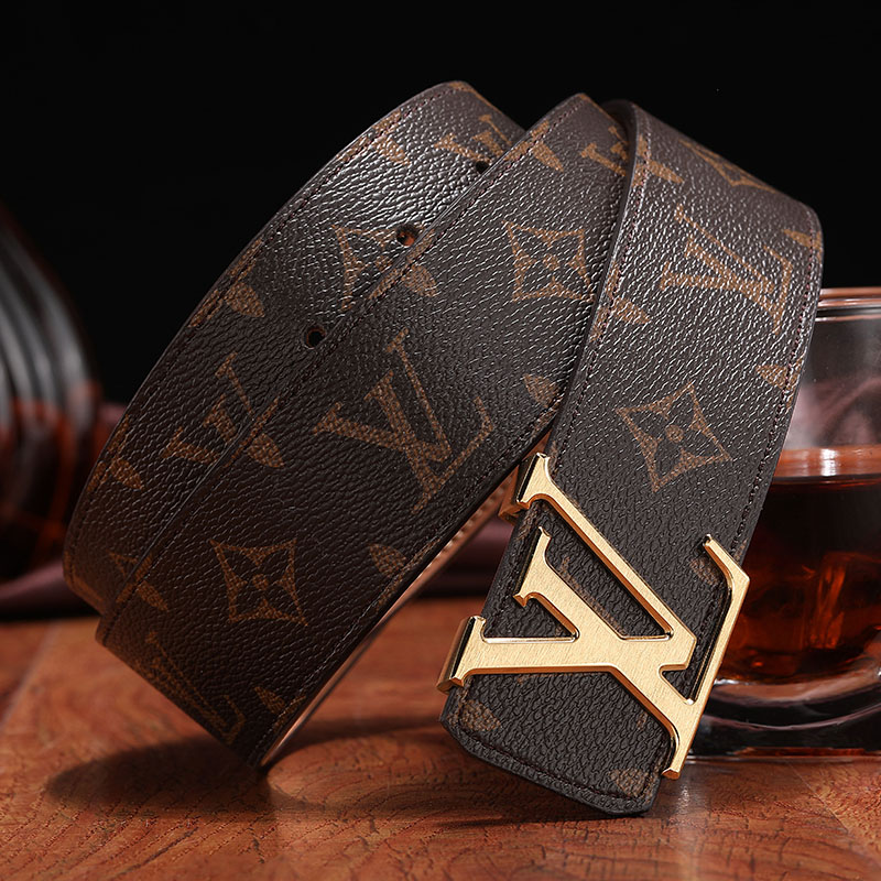 

2022 Luxury designer Louis vuitton LV Belt Buckle Fashion Genuine Leather Women Belts For men Letter Double Big gold classical 01, No box