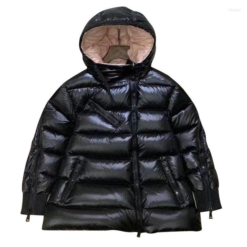 

Women's Down CEYB 2022 WINTER BLACK COLOR MID LONG FASHION WHITE DUCK COATS