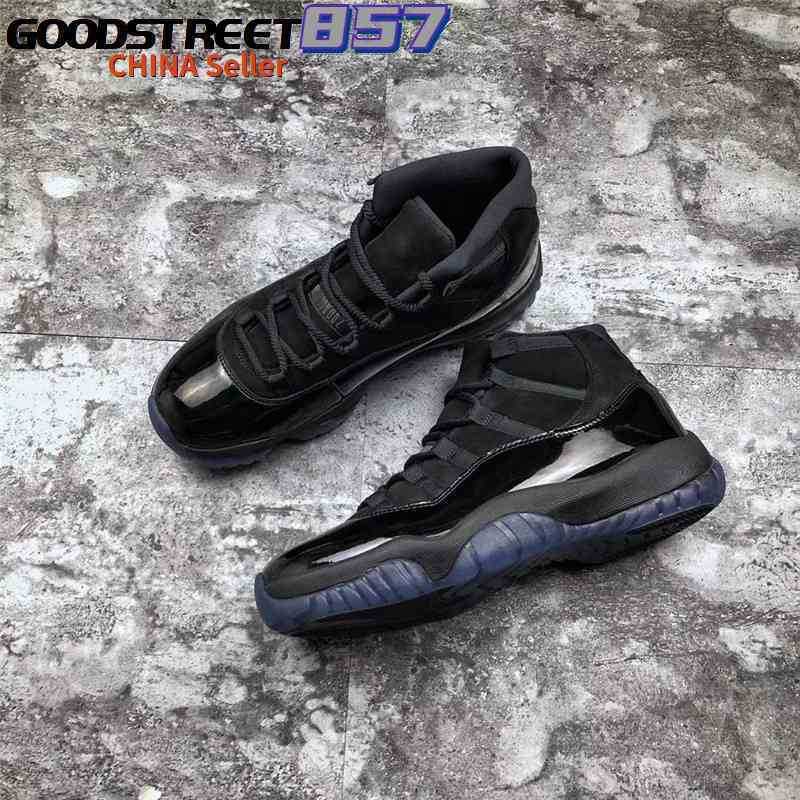 

Basketball Shoes Sports Sneakers Release Cap Authentic Real Carbon Fiber And Gown 11 Prom Night Blackout 11S With Box 378037-005, Cap and gown