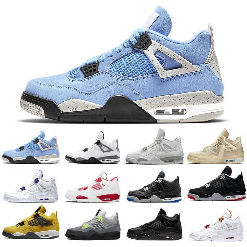 

2021 new basketball shoes 4s man White Oreo Cement University Red Blue Travis Sail Thunder Olivia Kim Black Cat Taupe Haze Pine Green Neon
