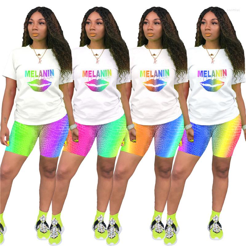 

Women's Tracksuits Women Set O Neck Print Tracksuit Casual Street Two 2 Piece Sets Active Sporty Summer Outfits, Blue