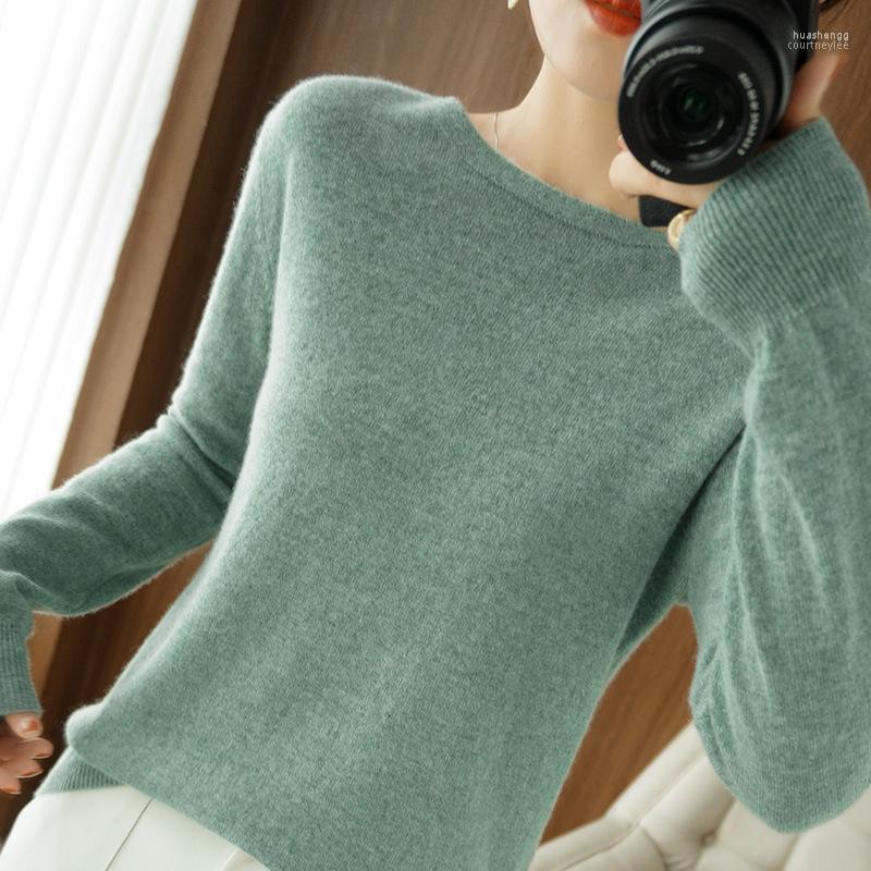 

Women' Sweaters Women' Falling Shoulder Round Neck Pullover Sweater 21 Autumn And Winter Wear Top Loose Knit Long-Sleeved, Black
