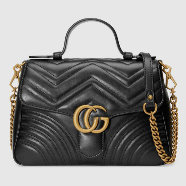 

Luxury Designer New Style Marmont Shoulder GG Bags Women Gold Chain Cross Body Bag PU Leather Handbags Purse Female Messenger Tote Bag, Black